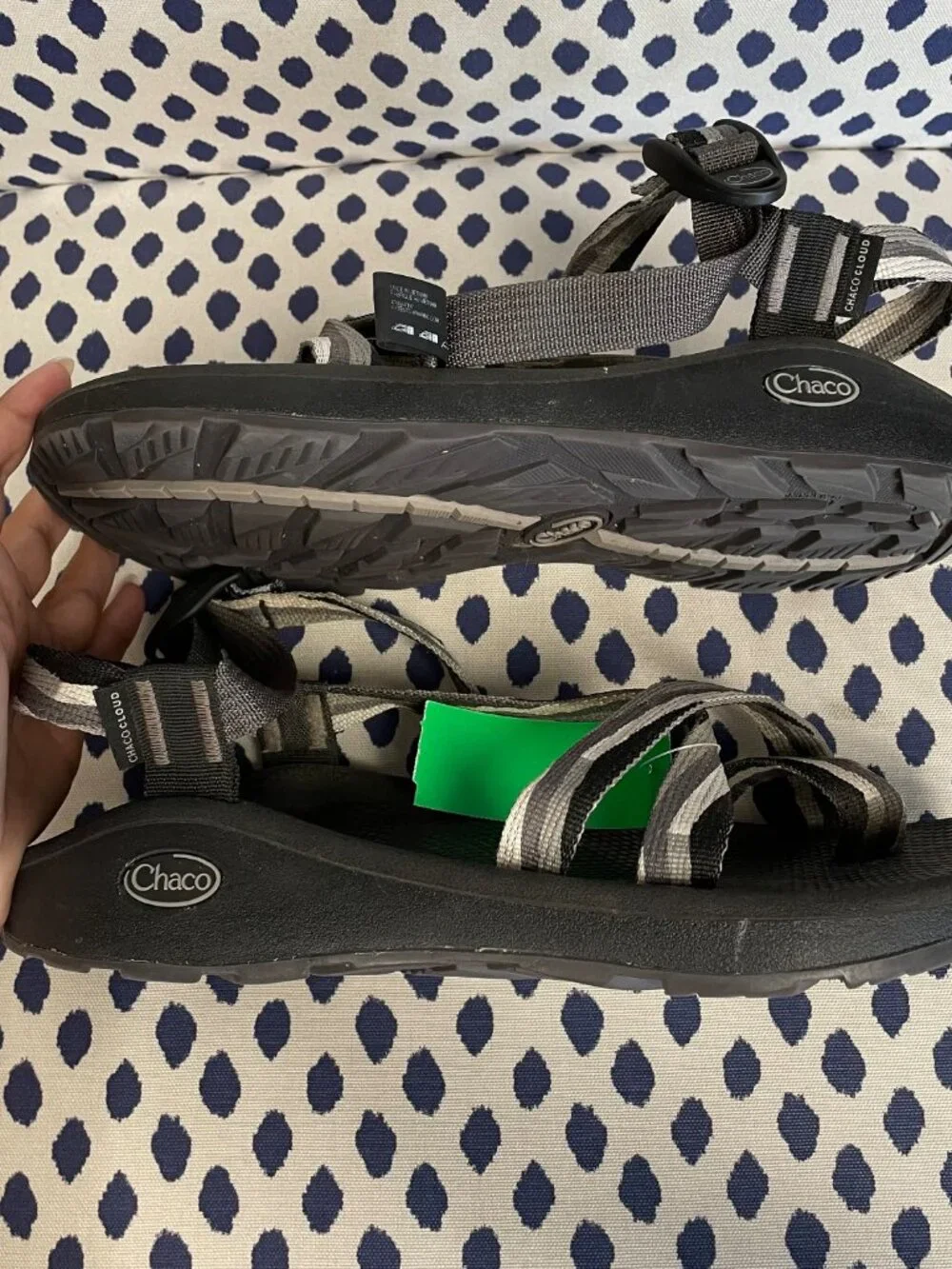 Mens Gray Stripe Chaco Sandals Size 9